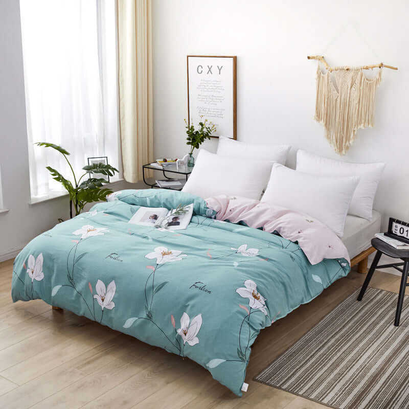 Reactive printing cotton duvet cover, featuring vibrant and durable patterns for a stylish and cozy bedroom look.