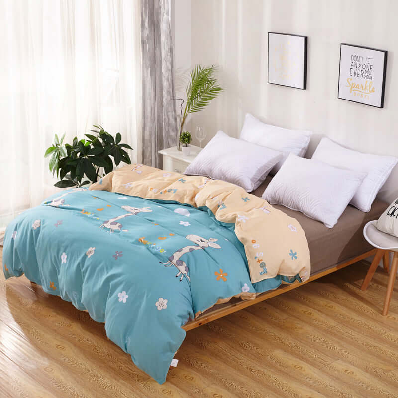 Reactive printing cotton duvet cover, featuring vibrant and durable patterns for a stylish and cozy bedroom look.