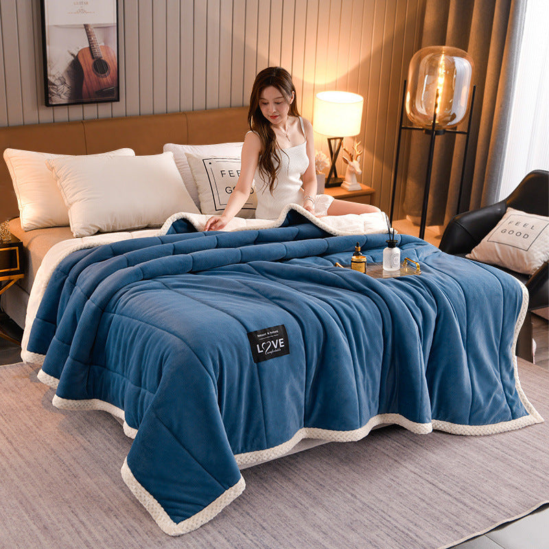 Thick, warm winter bed blankets made of soft wool, perfect for keeping cozy during cold months. This bedspread adds comfort and warmth to your bedroom, combining functionality with a luxurious feel.