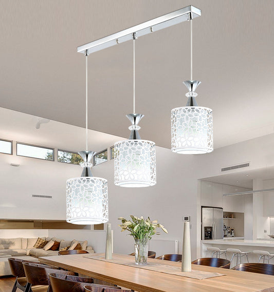 Modern minimalist Nordic dining room chandelier with a single head. This small, elegant chandelier adds a sleek touch to your dining space, combining contemporary style with practical lighting