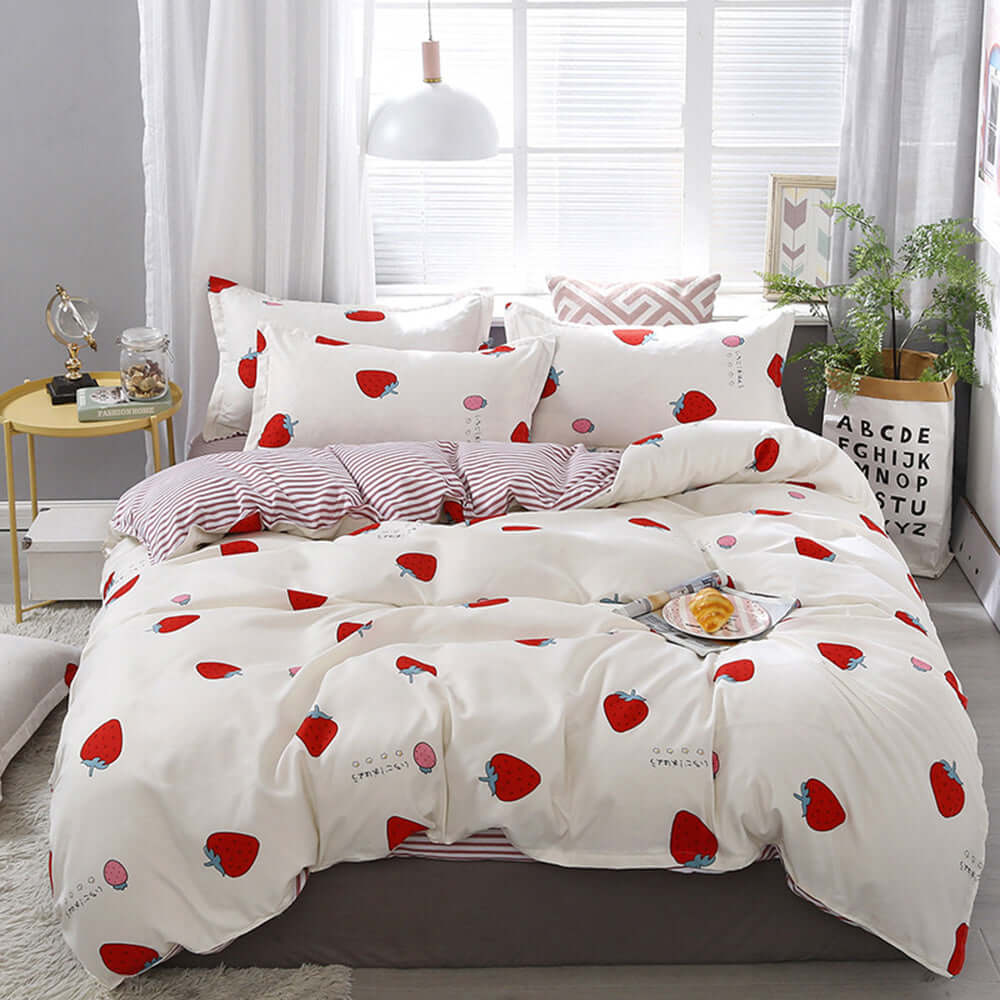 Duvet cover available in various patterns, adding style and comfort to your bedroom decor.